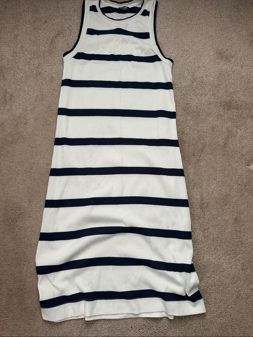 Splendid Navy & White Ribbed Striped Tank